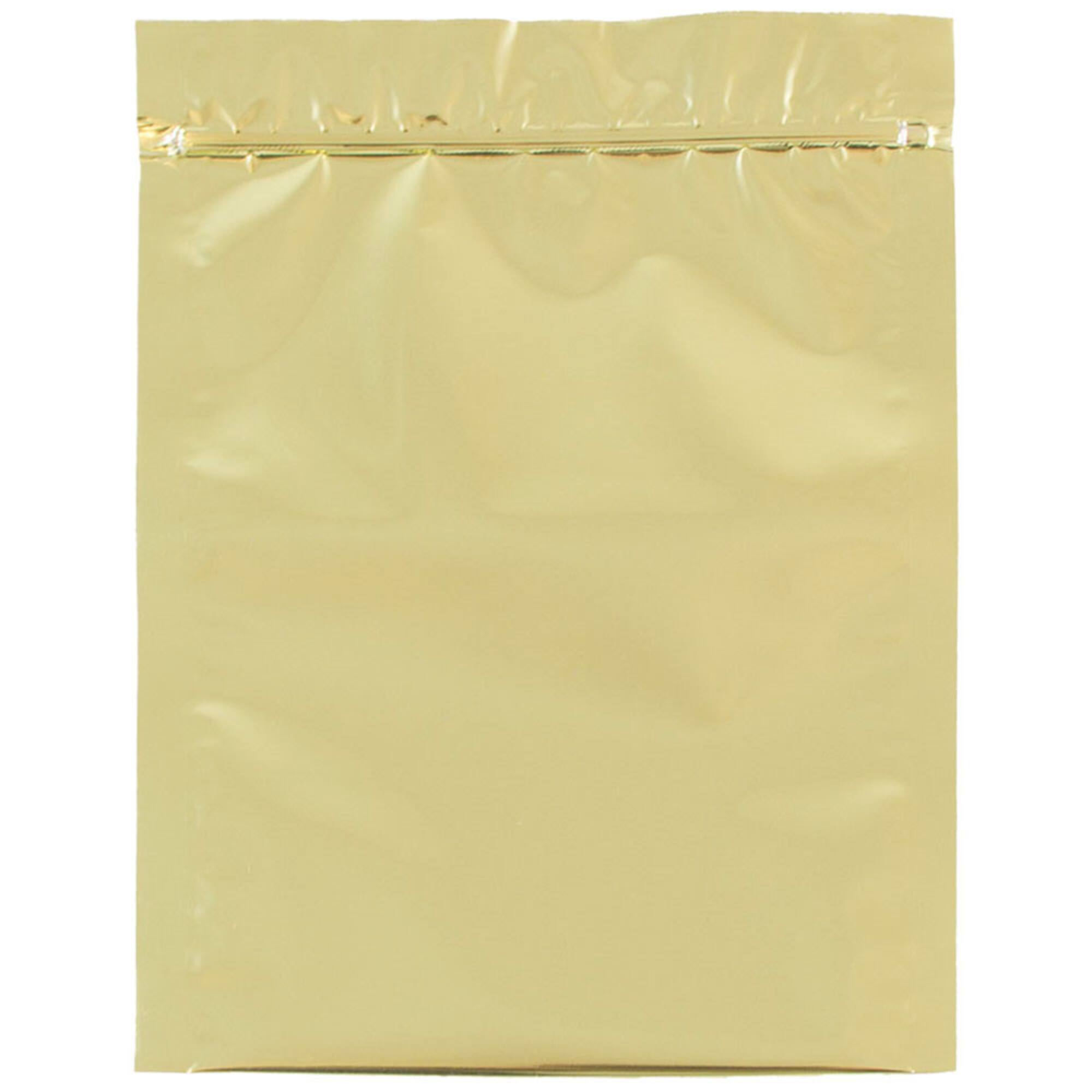 JAM Paper 5.5" x 7.5" Gold Foil Zip Lock Closure Envelopes, 25ct.